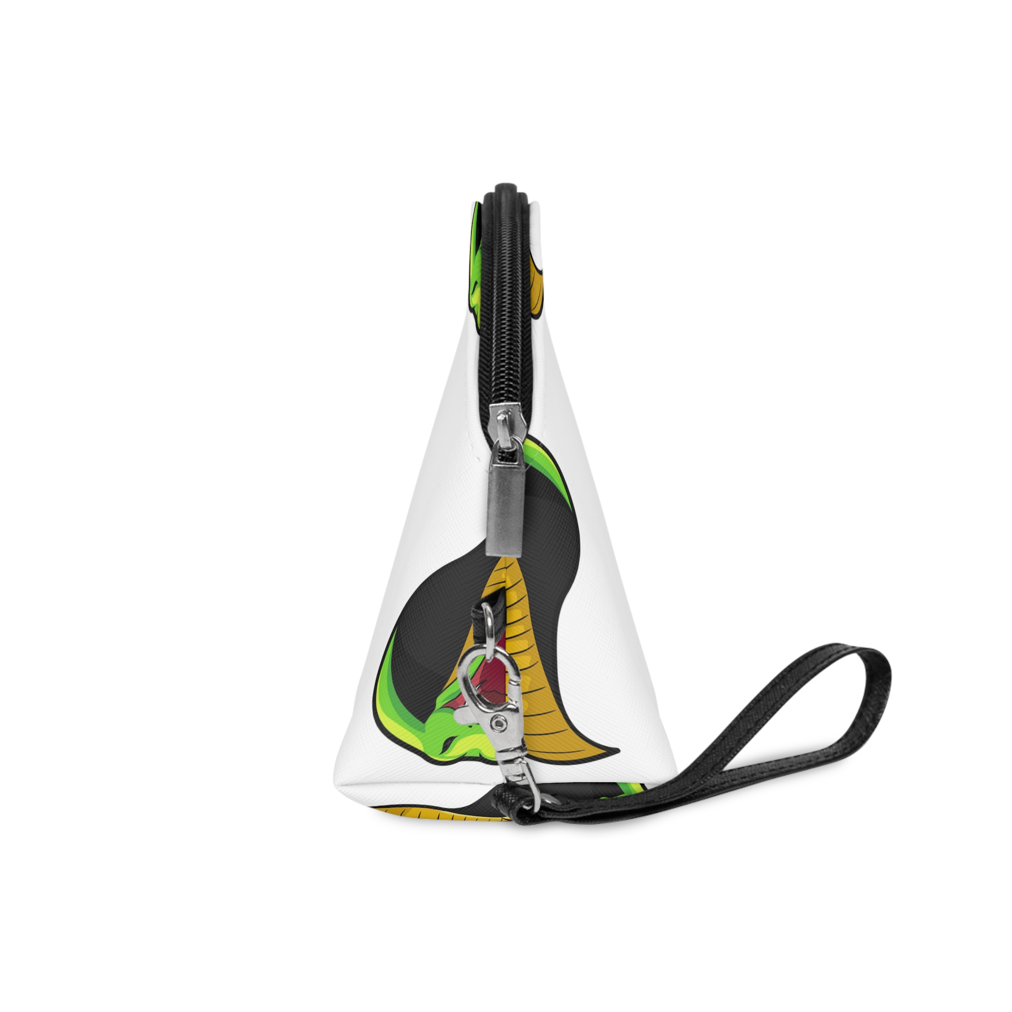 Angry Green Cobra Illustration Makeup Bag - Image 3