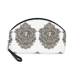 Craneo Demonio Ilustracion Vectorial Estilo Ornamento Grabado Vintage Serpiente Perfecto Su Negocio Mercancia Camiseta Makeup Bag