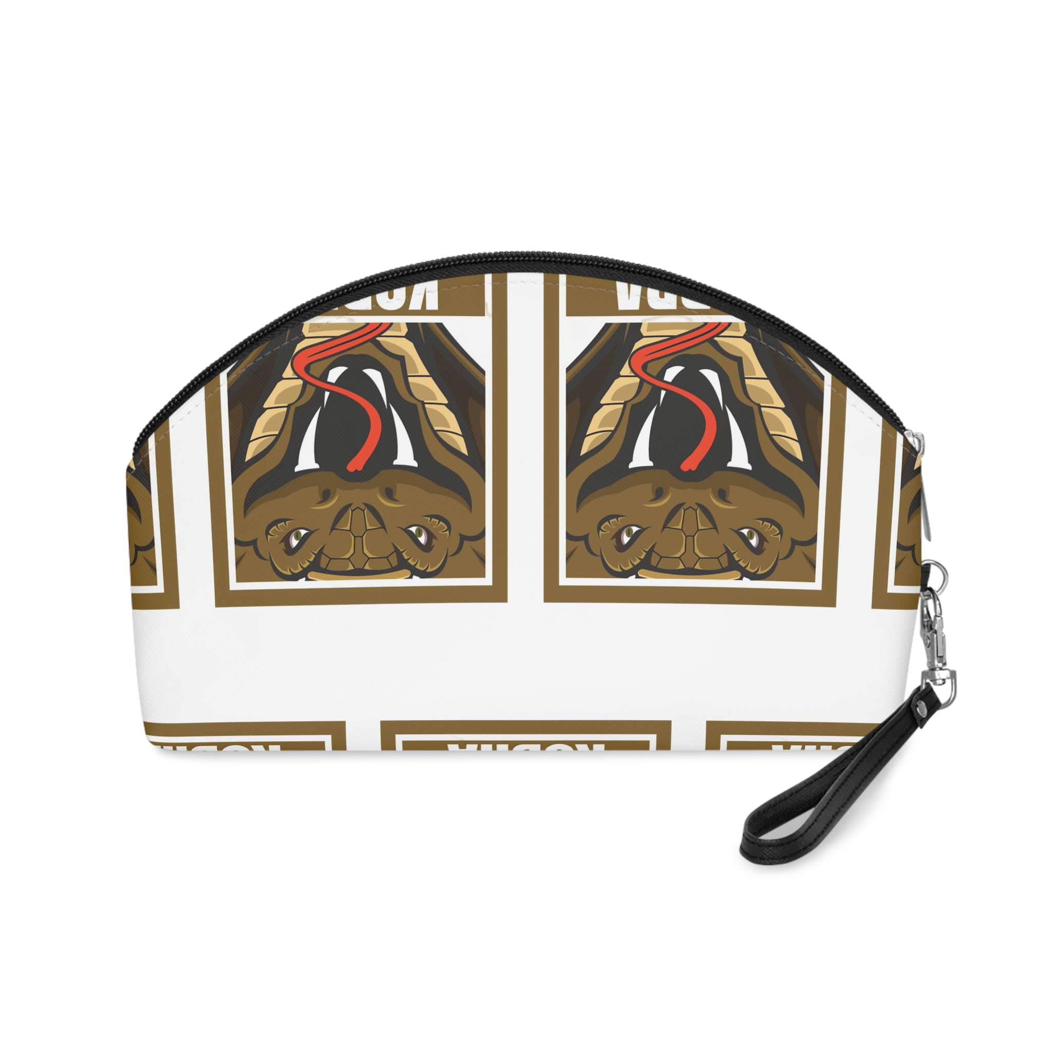 Cobra Snack Face Design Frame Isolated Green Makeup Bag - Image 2