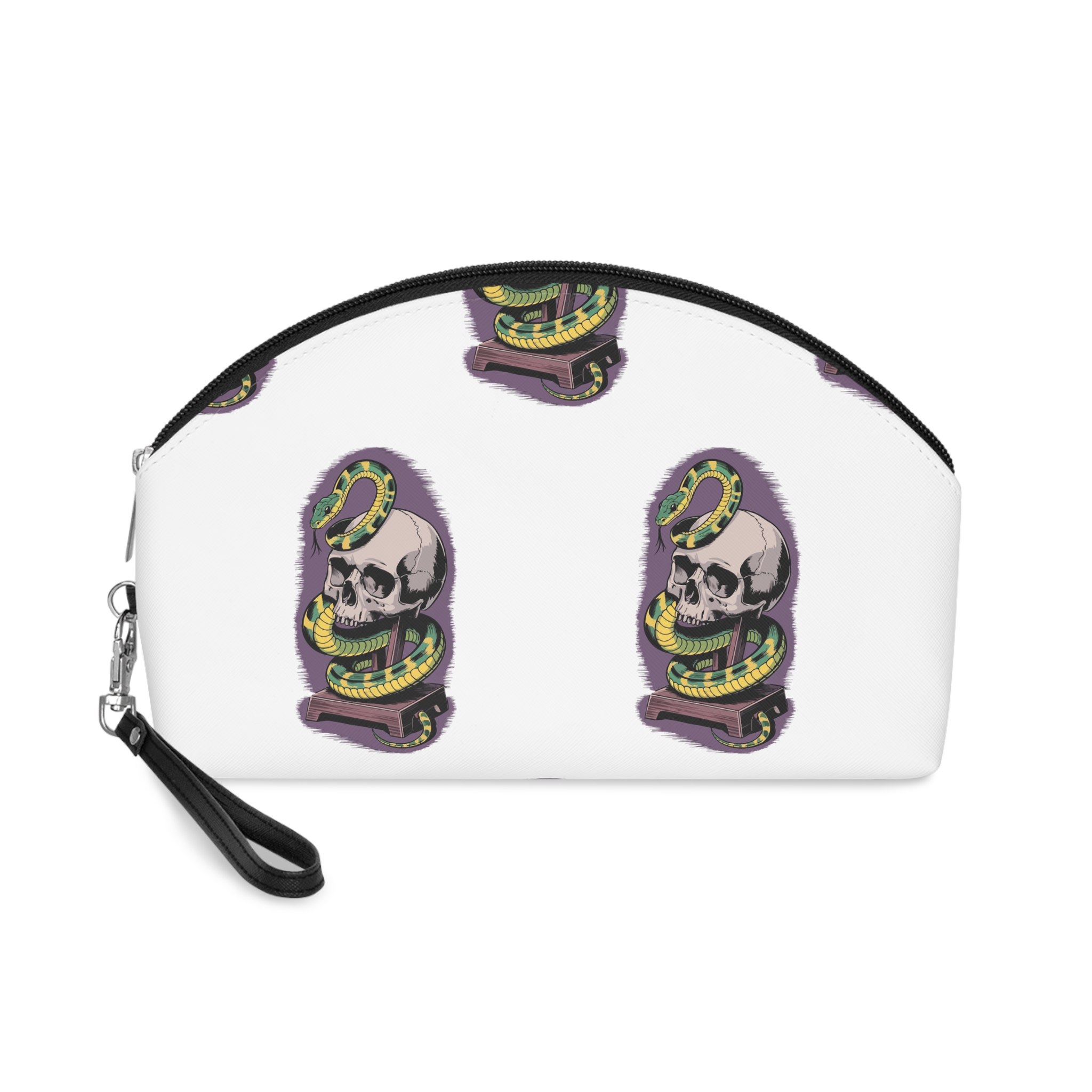 Deadly Snake Inside Skull Fp (1) Makeup Bag