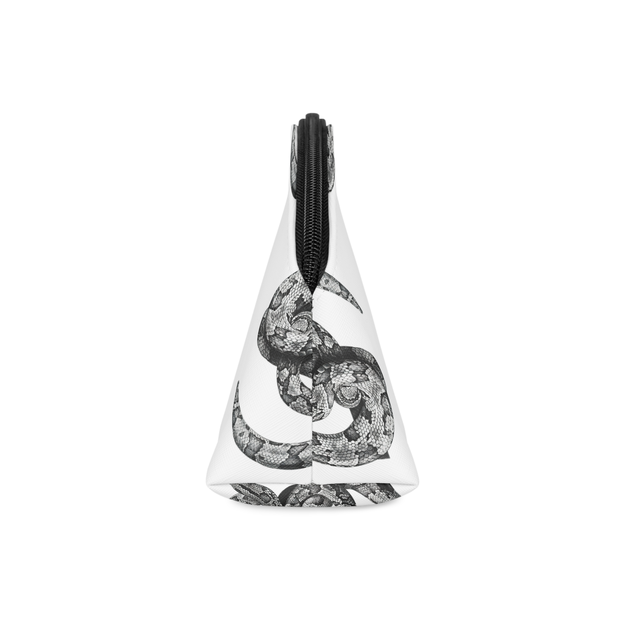 Black White Drawing Snake With White Background Makeup Bag - Image 4