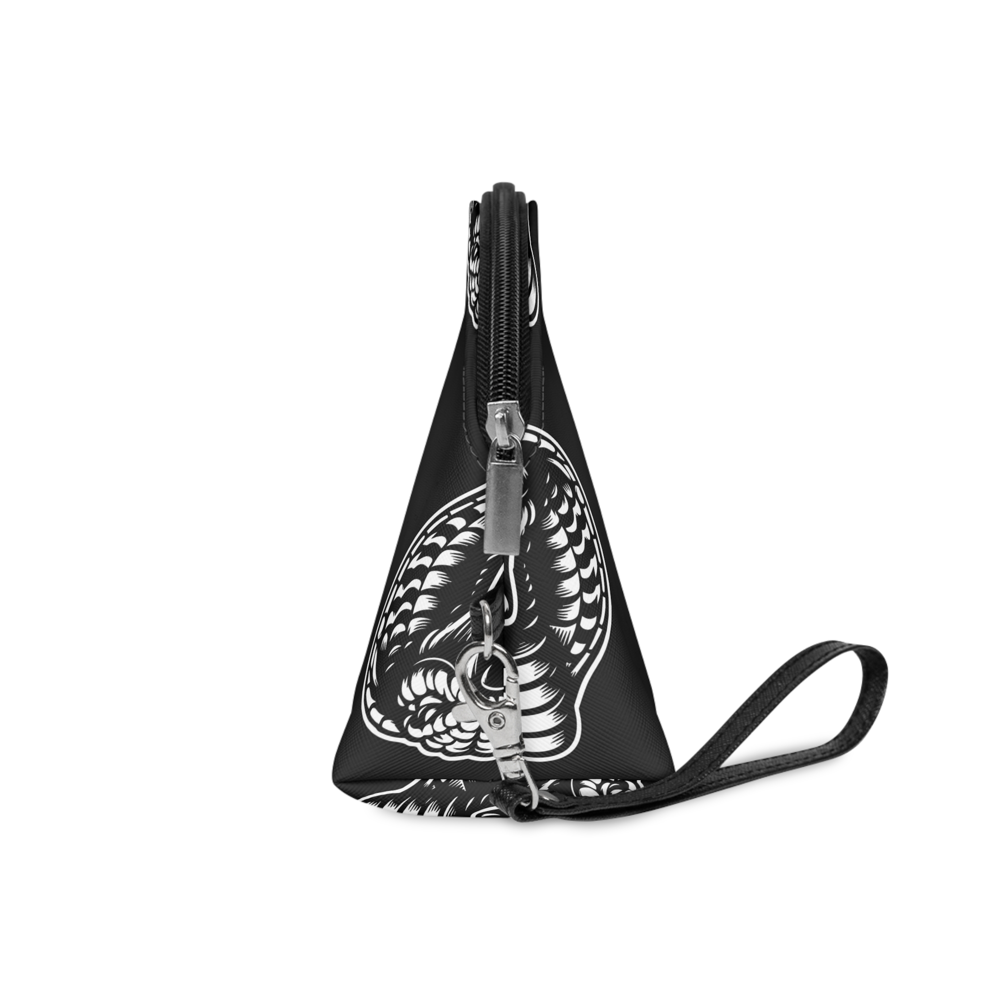 Dark Art Angry Cobra Snake Beast Black White Illustration Makeup Bag - Image 3