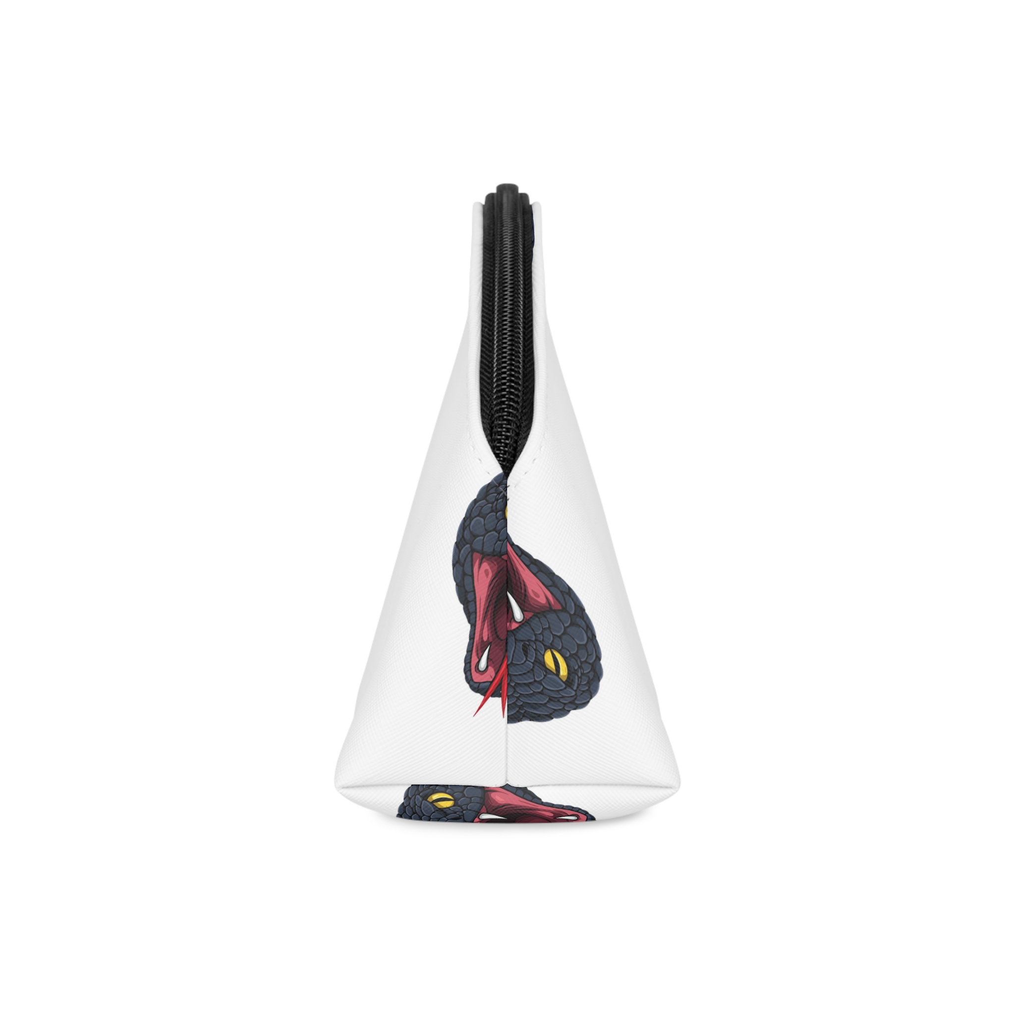 Detailed Illustration Depicts Head Venomous Snake With Its Mouth Open Revealing Sharp Fangs Forked Tongue Makeup Bag - Image 4
