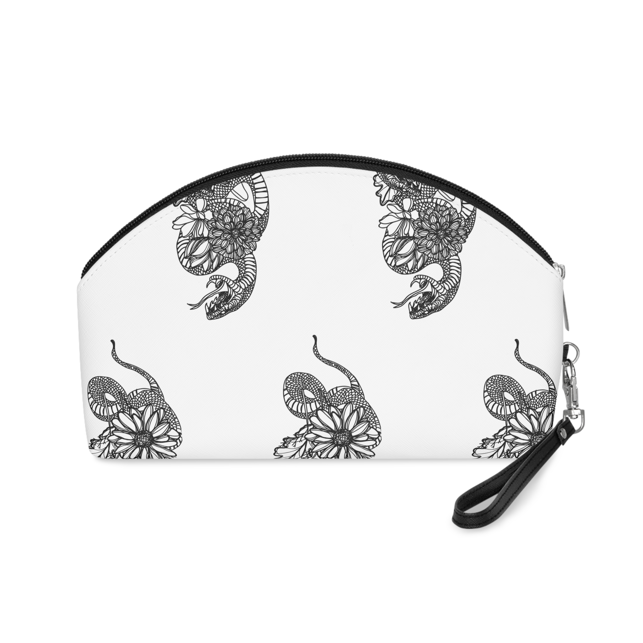 Arte Tatuaje Snak Dibujo Flores Bocetos Blanco Negro Makeup Bag - Image 2