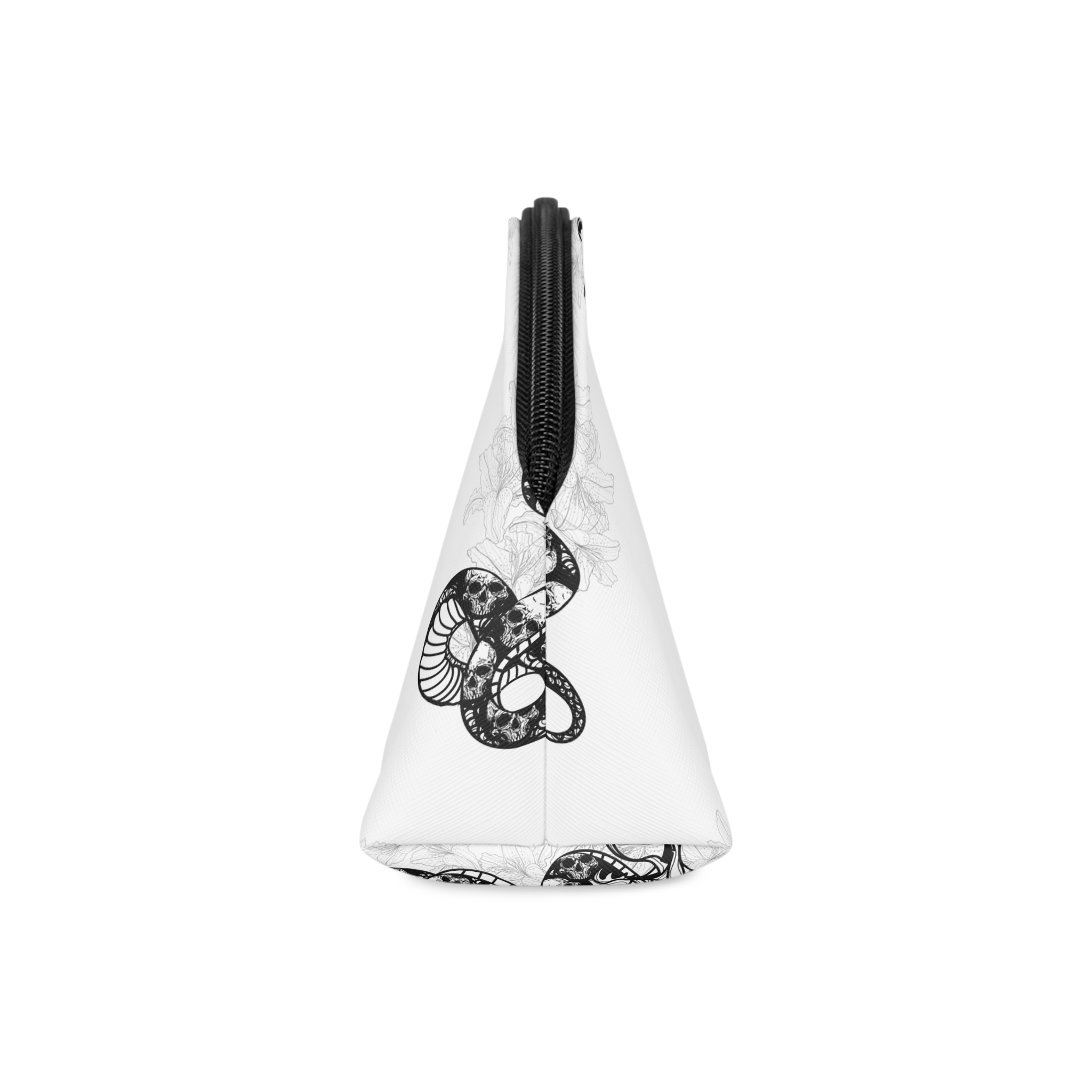 Arte Tatuaje Dibujo Patron Serpiente Craneo Boceto Blanco Negro Makeup Bag - Image 4