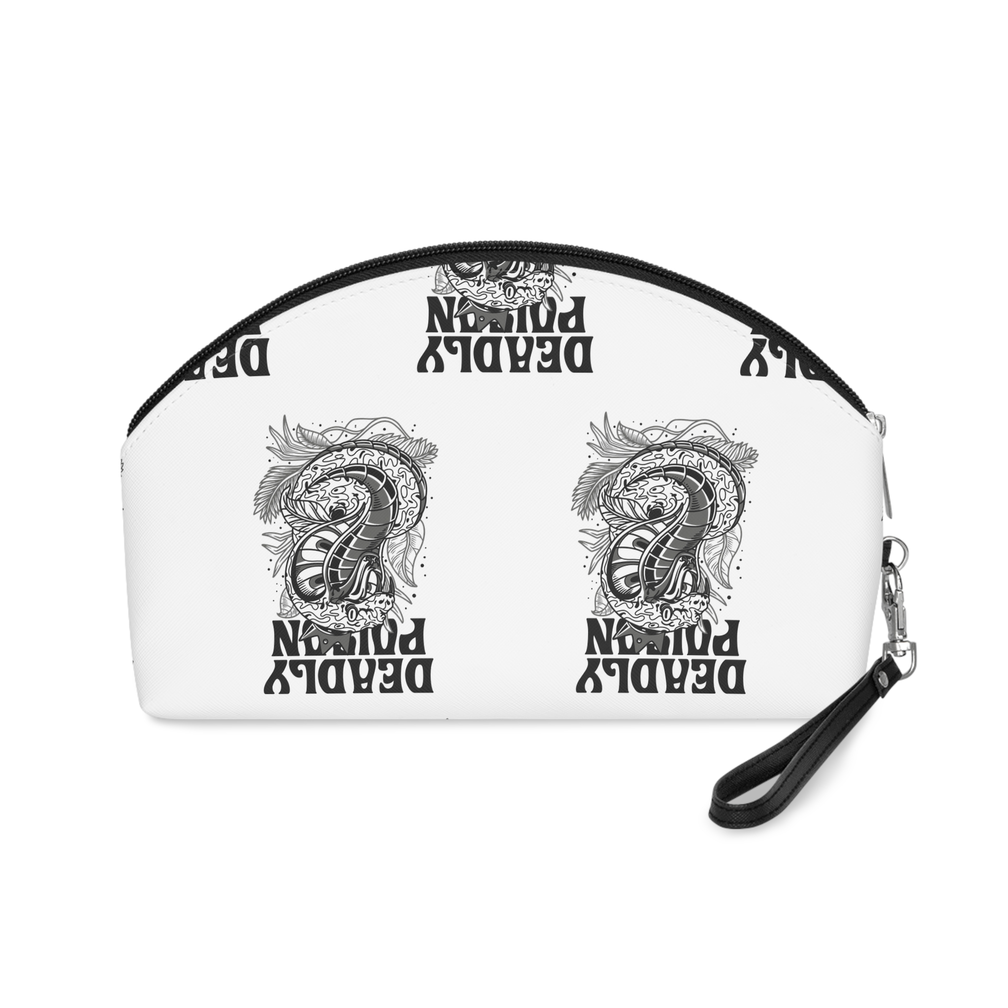 Deadly Poison Black White Illustration Makeup Bag - Image 2