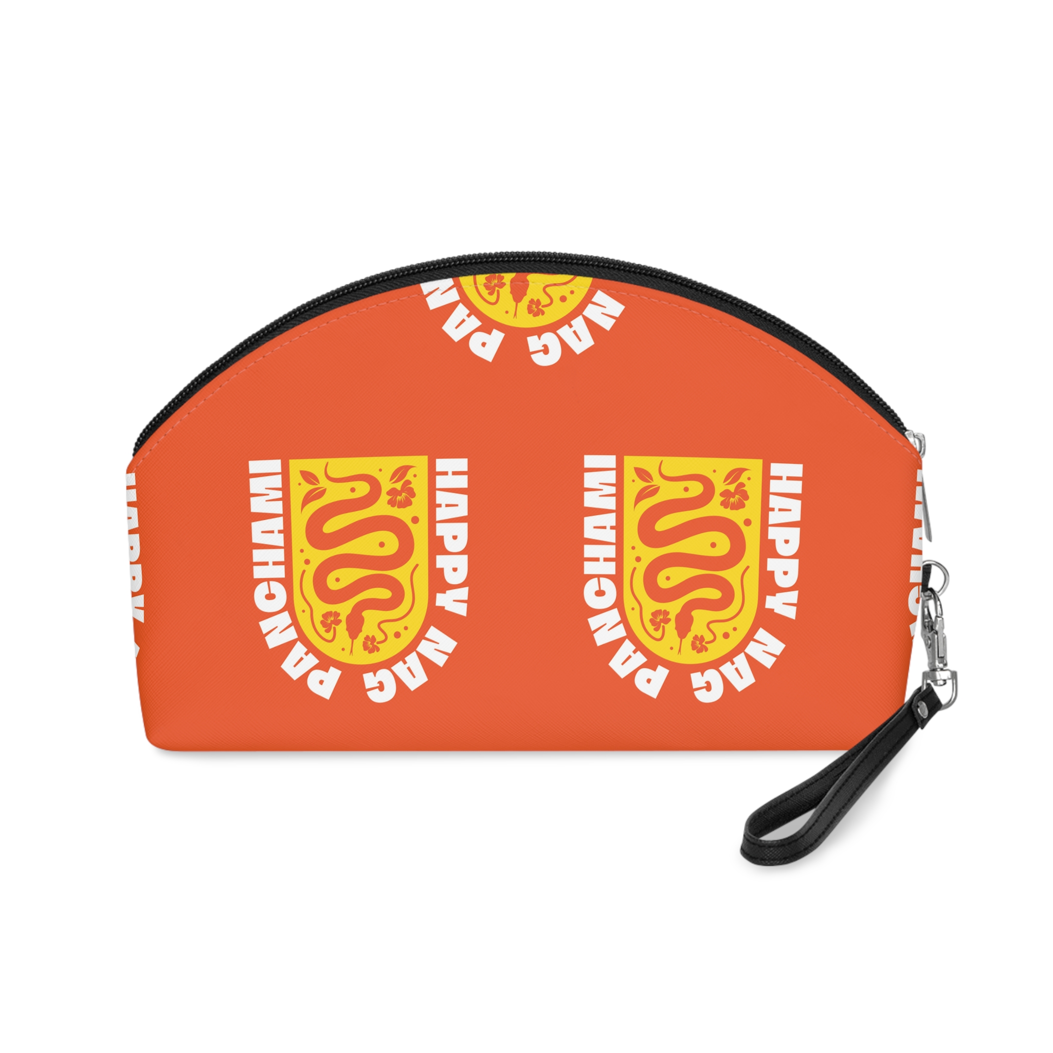 Abstract Serpent Worship Design Nag Panchami Celebration Makeup Bag - Image 2
