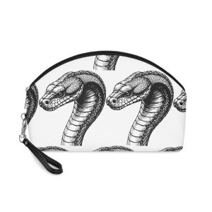 Detailed Hand Drawn Cobra Head Illustration Makeup Bag