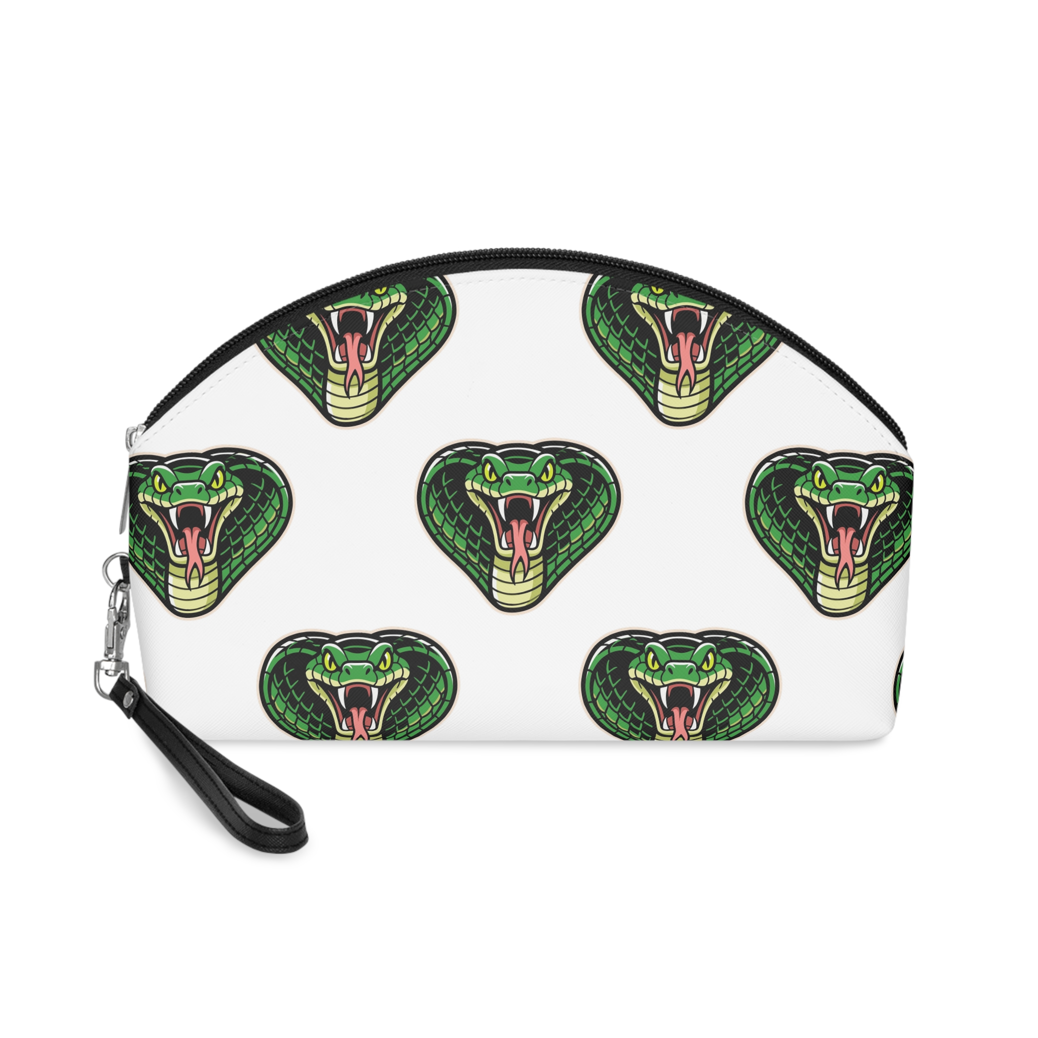 Aggressive Cobra Head Mascot Illustration Makeup Bag