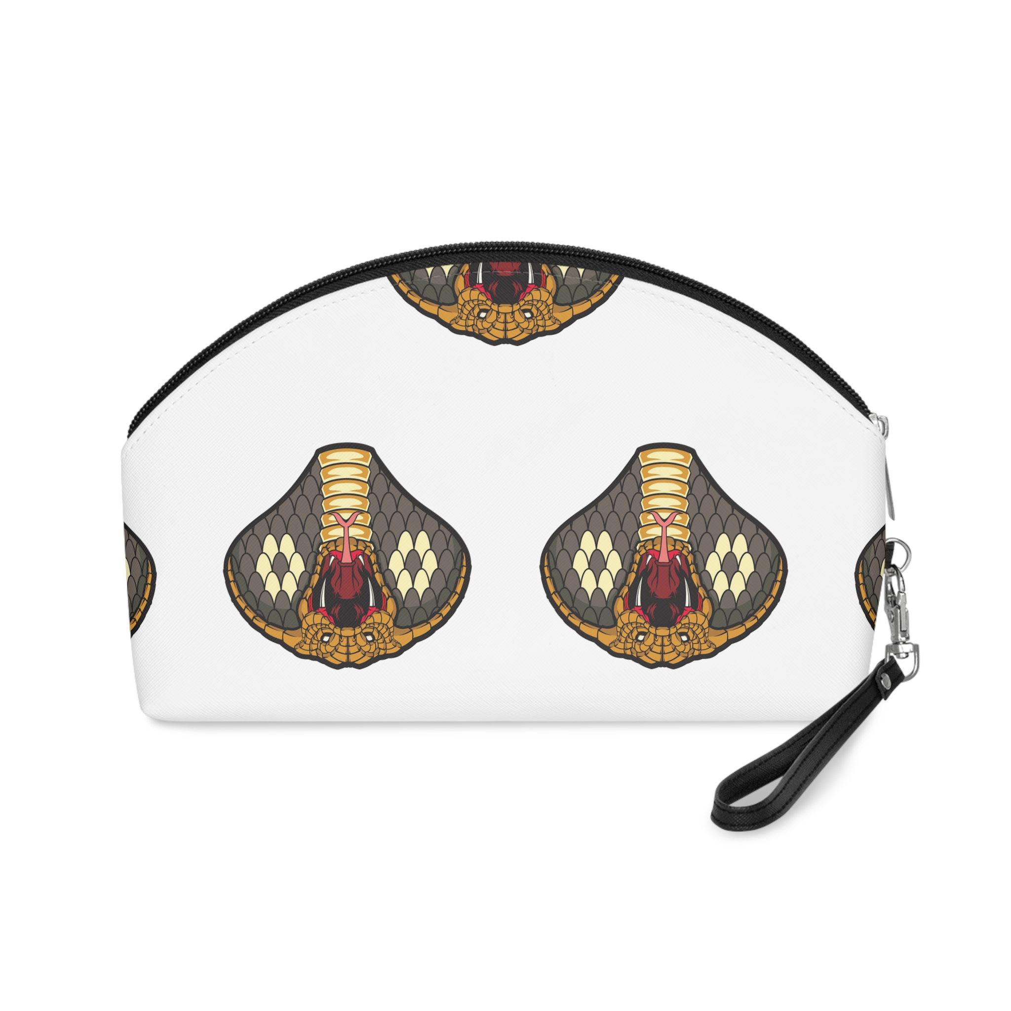 Cobra Head Isolated White Makeup Bag - Image 2