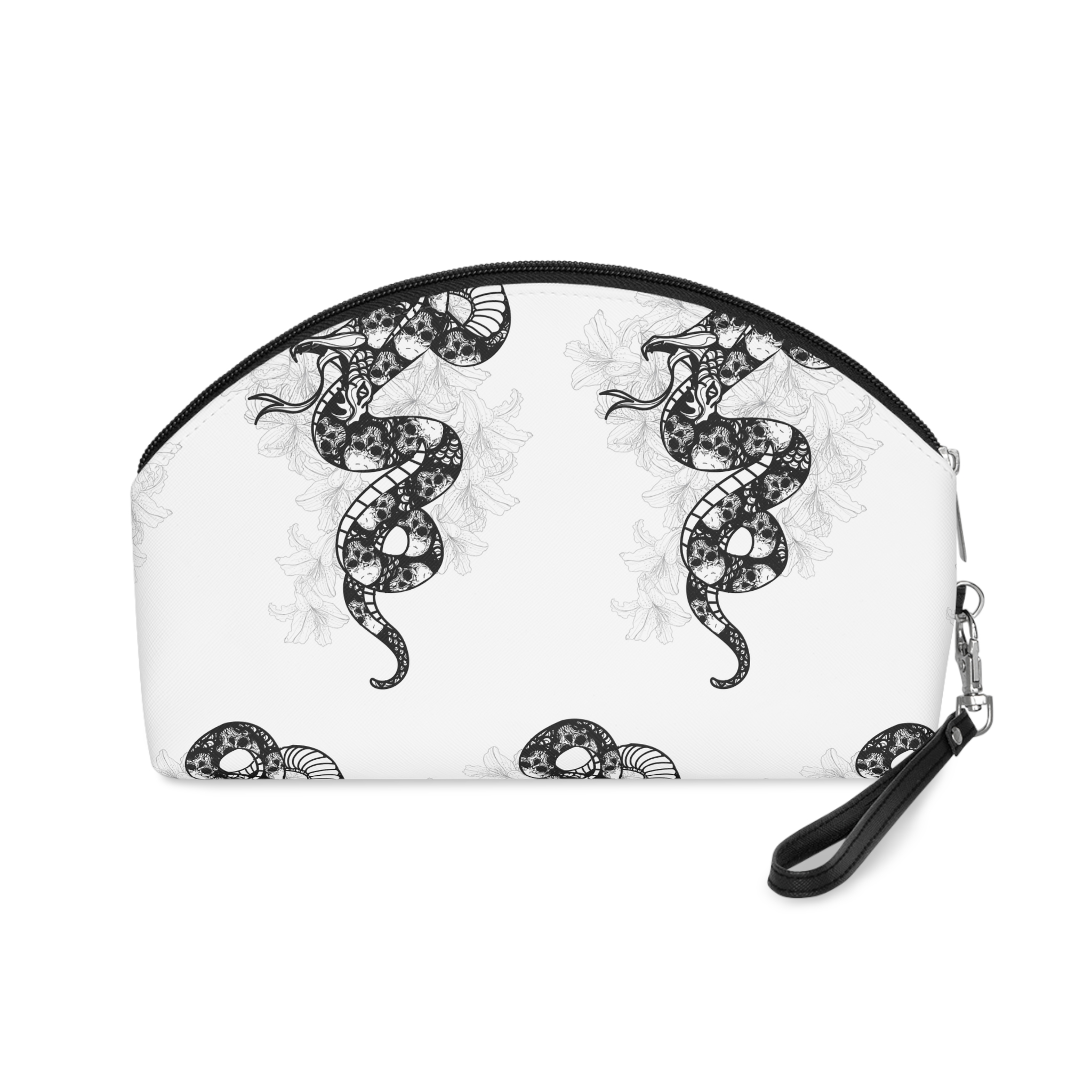 Arte Tatuaje Dibujo Patron Serpiente Craneo Boceto Blanco Negro Makeup Bag - Image 2