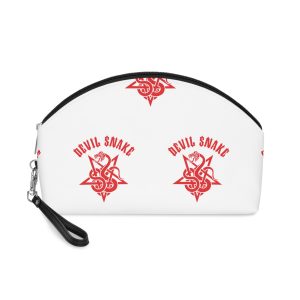 Black Red Sign That Says Devil Snake Makeup Bag