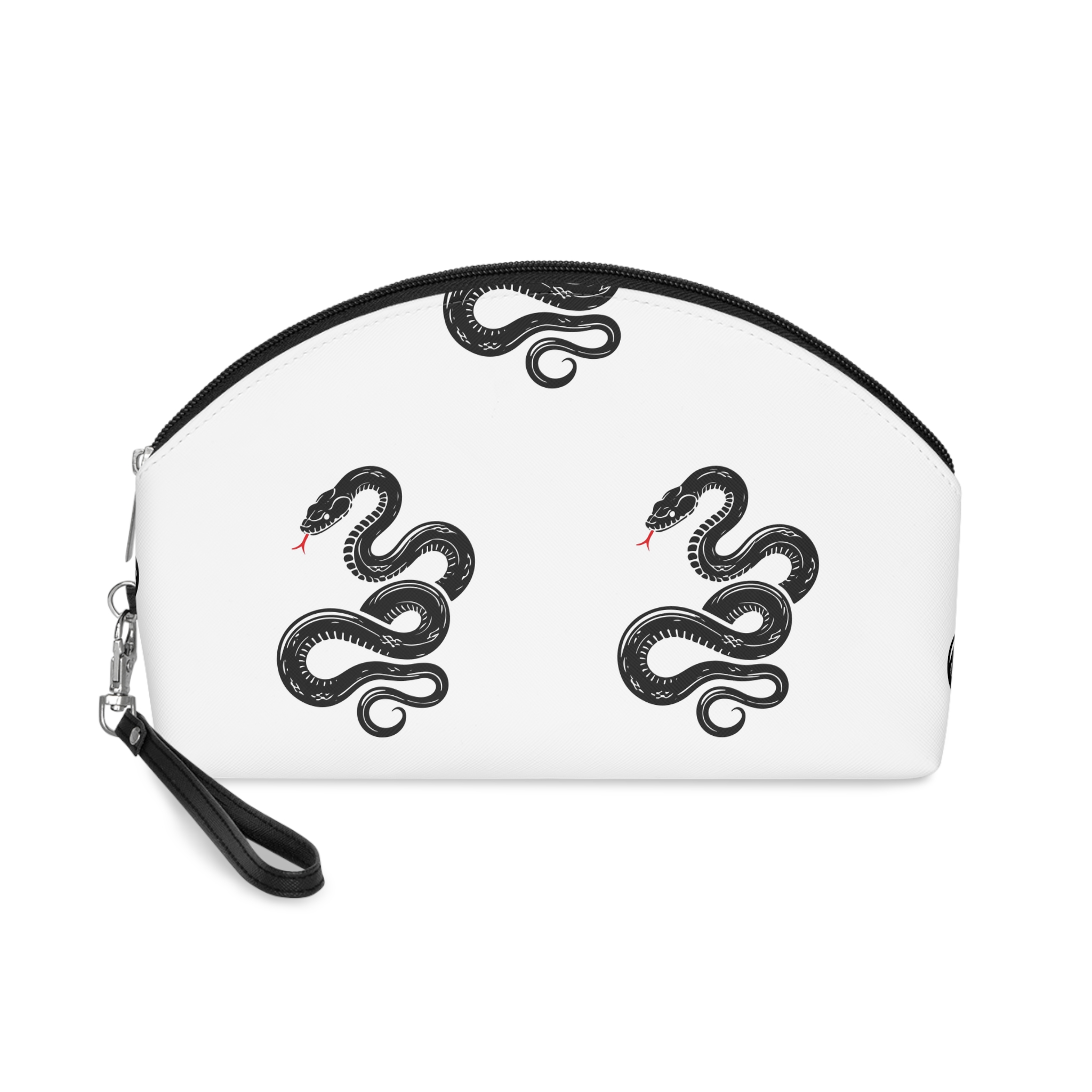 Black Snake Illustration Makeup Bag