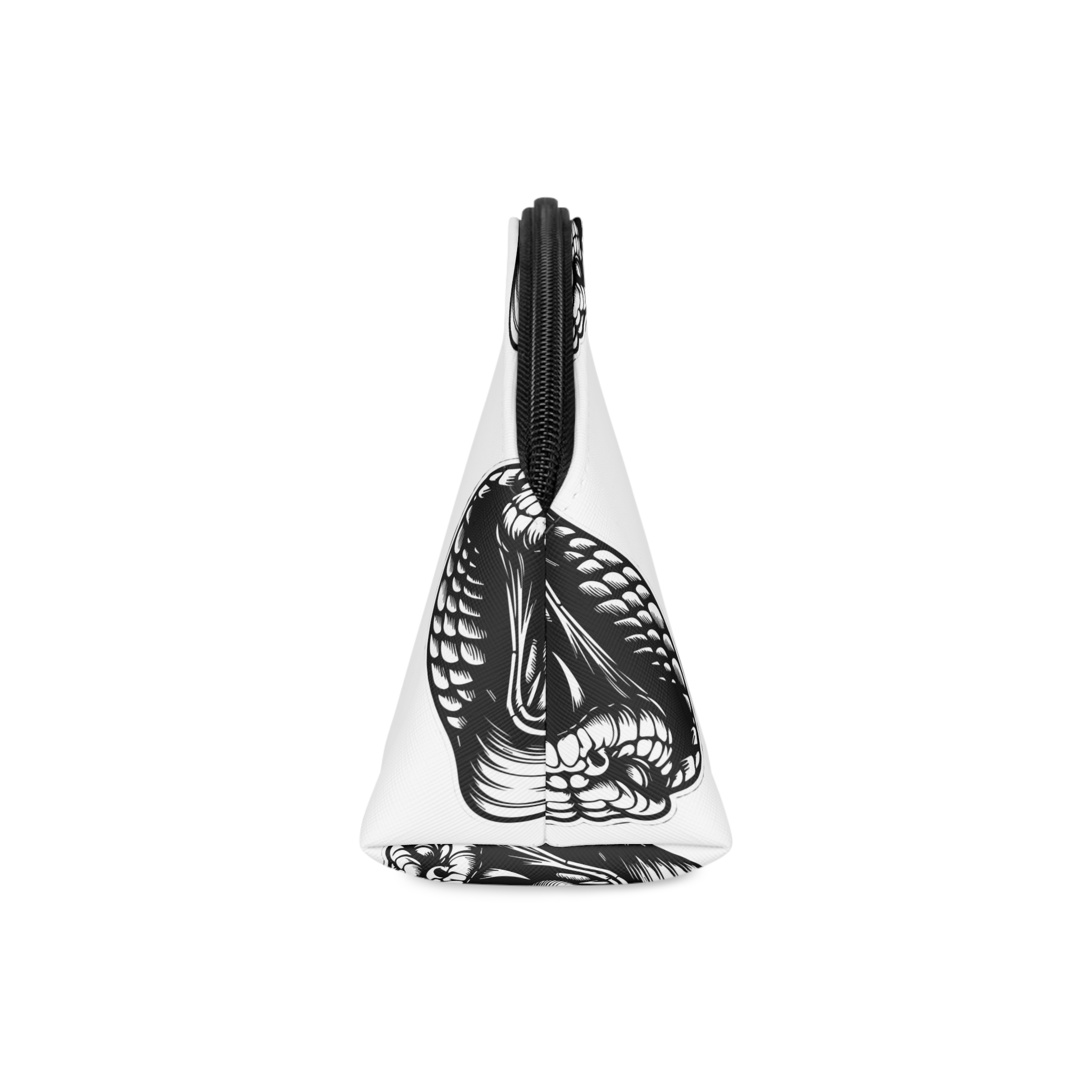 Arte Oscuro Cobra Enojada Cabeza Serpiente Ilustracion Blanco Negro Makeup Bag - Image 4