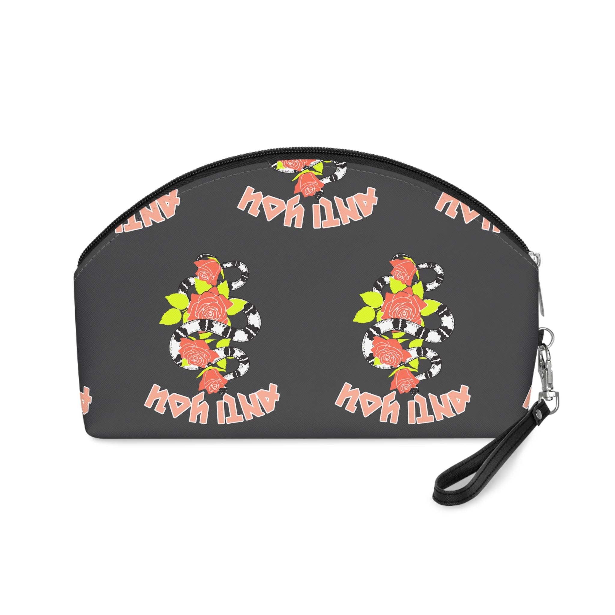 Anti You Snake With Red Flowers Makeup Bag - Image 2