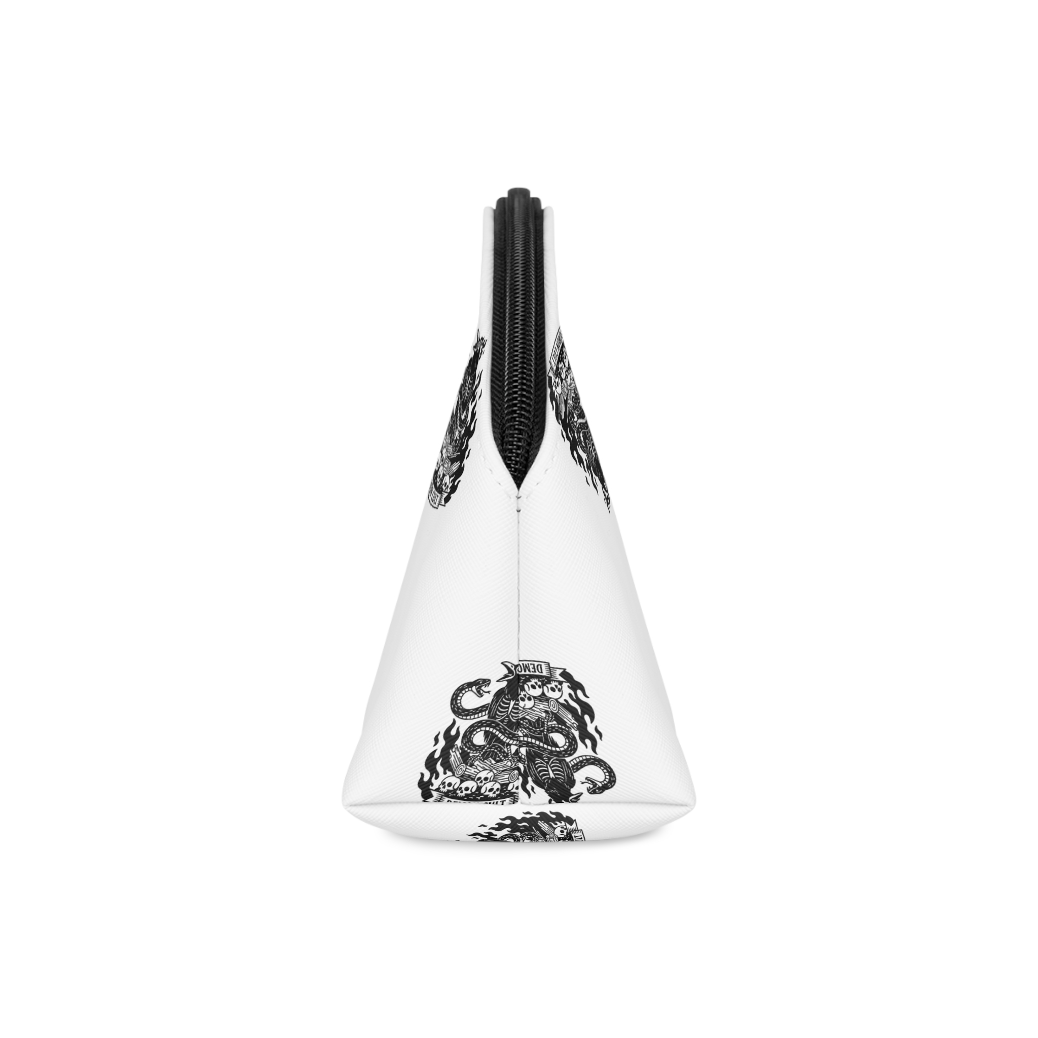 Demon Cult Emblem Raven Snake Skulls Flames Makeup Bag - Image 4