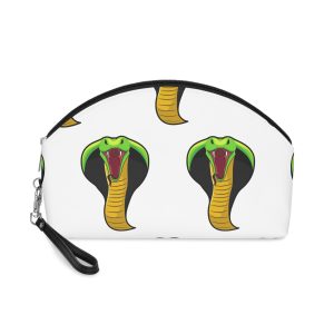 Angry Green Cobra Illustration Makeup Bag