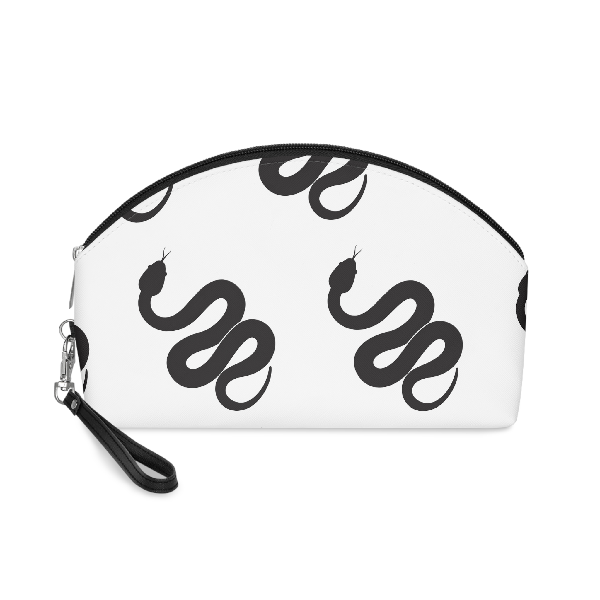 Black Snake Silhouette Icon Makeup Bag