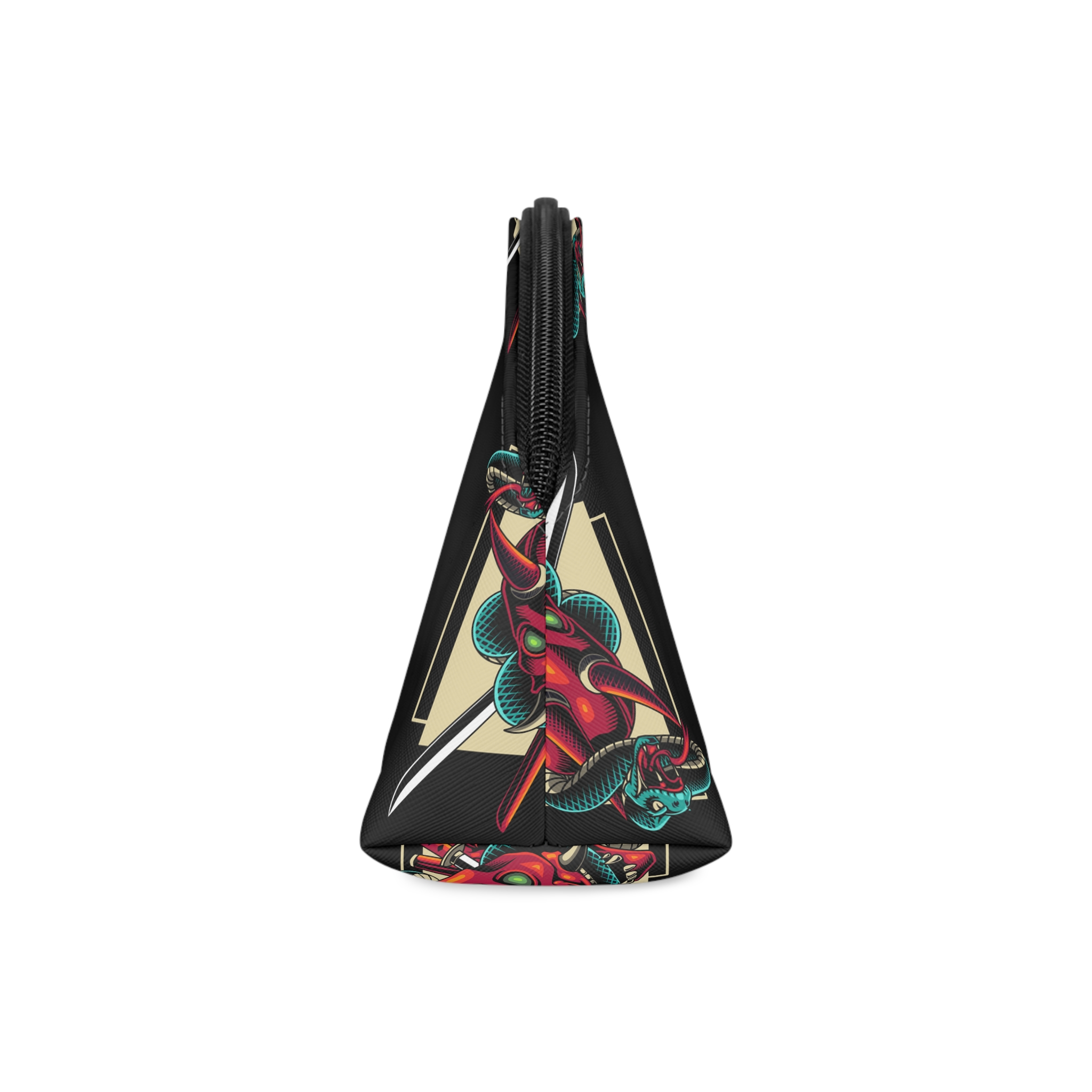 Devil Head With Snake Mascot Makeup Bag - Image 4