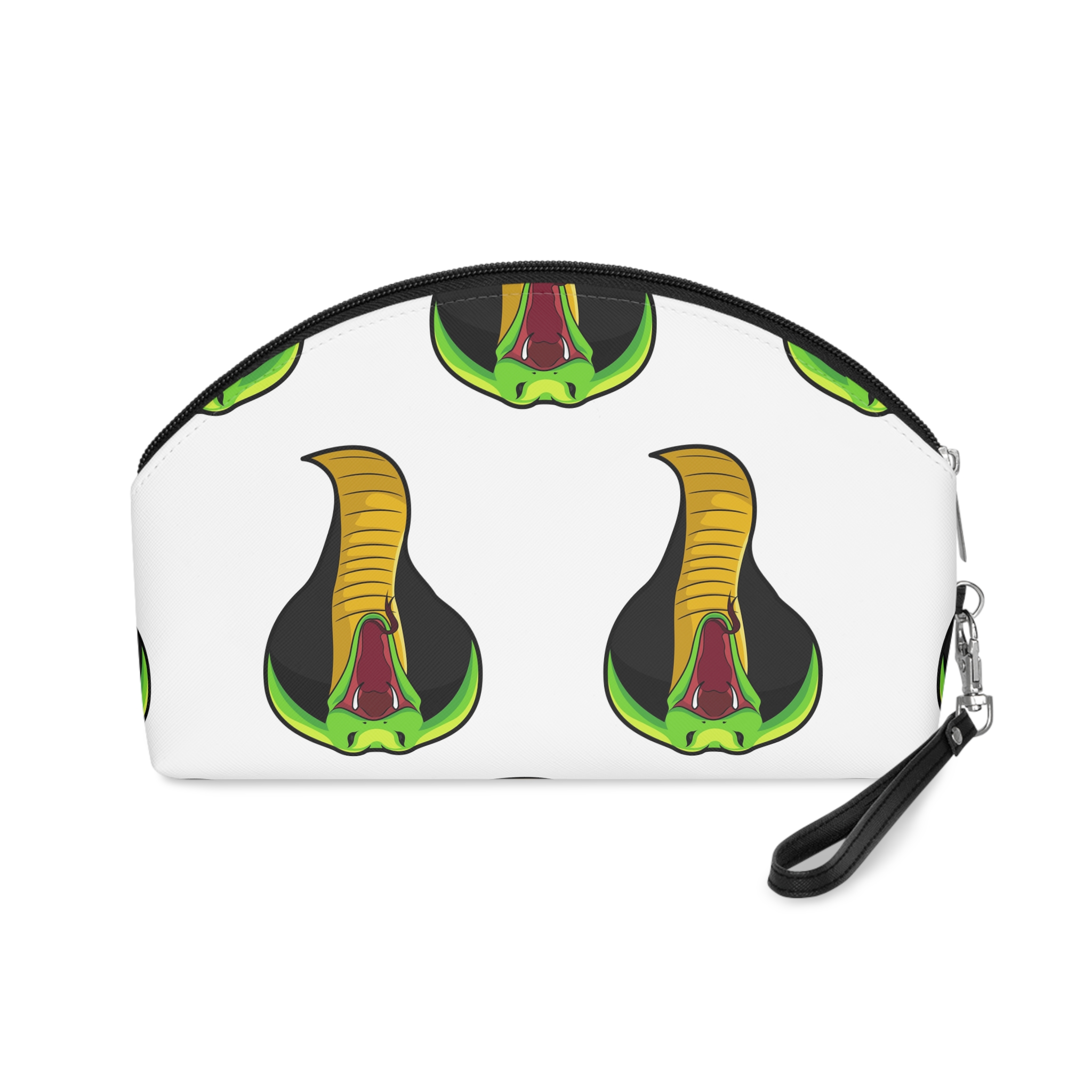 Angry Green Cobra Illustration Makeup Bag - Image 2