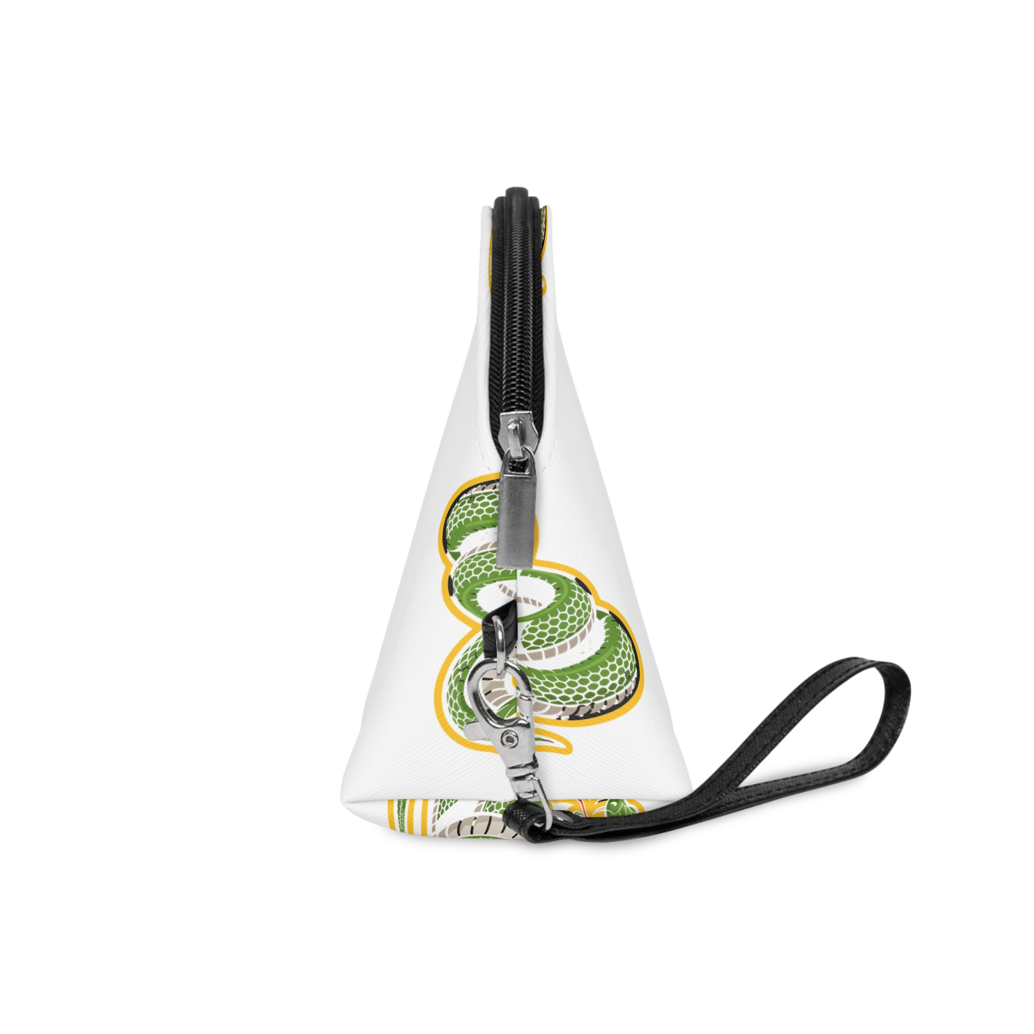 Coiled Green Snake Mascot Logo Makeup Bag - Image 3
