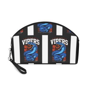 Desperate Vipers Coiled Blue Snake Motif Makeup Bag