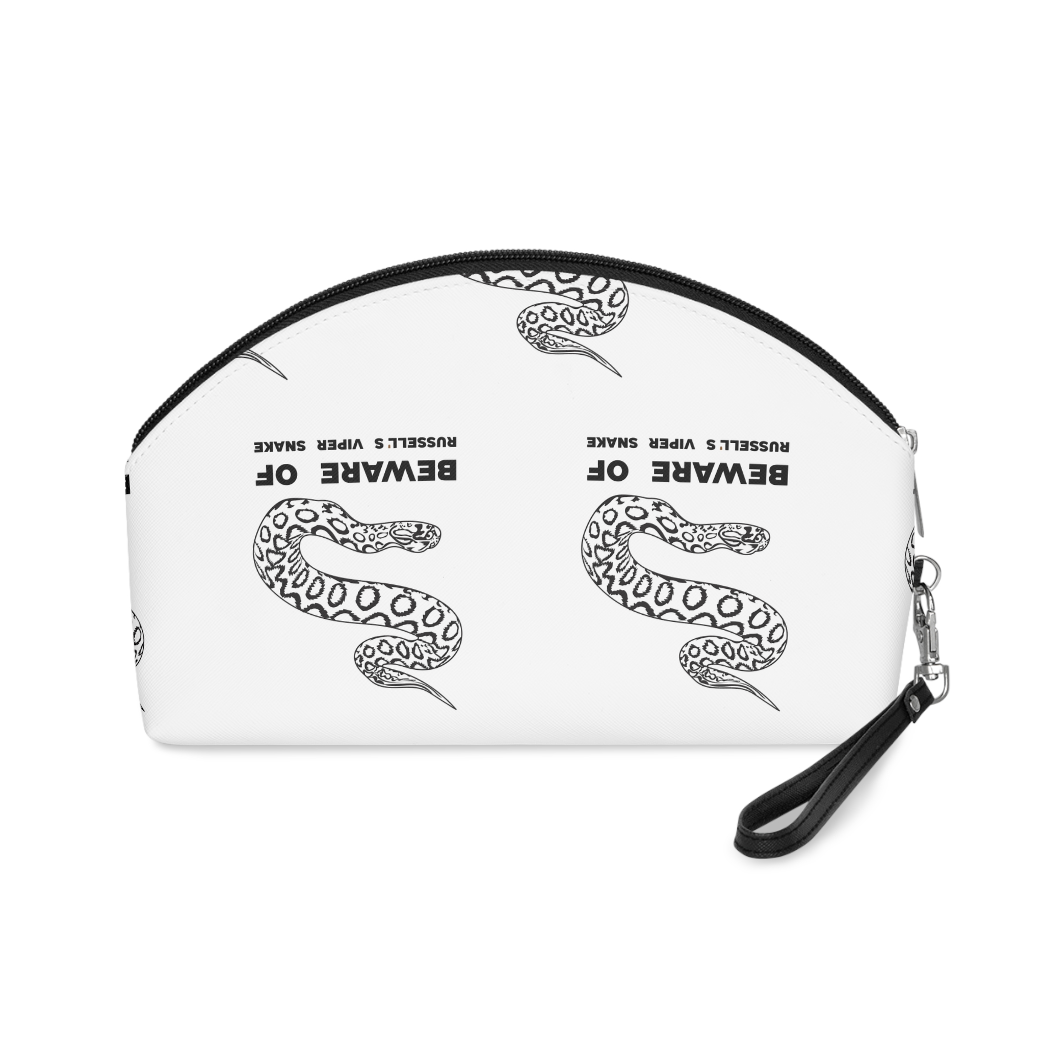 Diseno Ilustracion Serpiente Viper Russells Blanco Negro Makeup Bag - Image 2