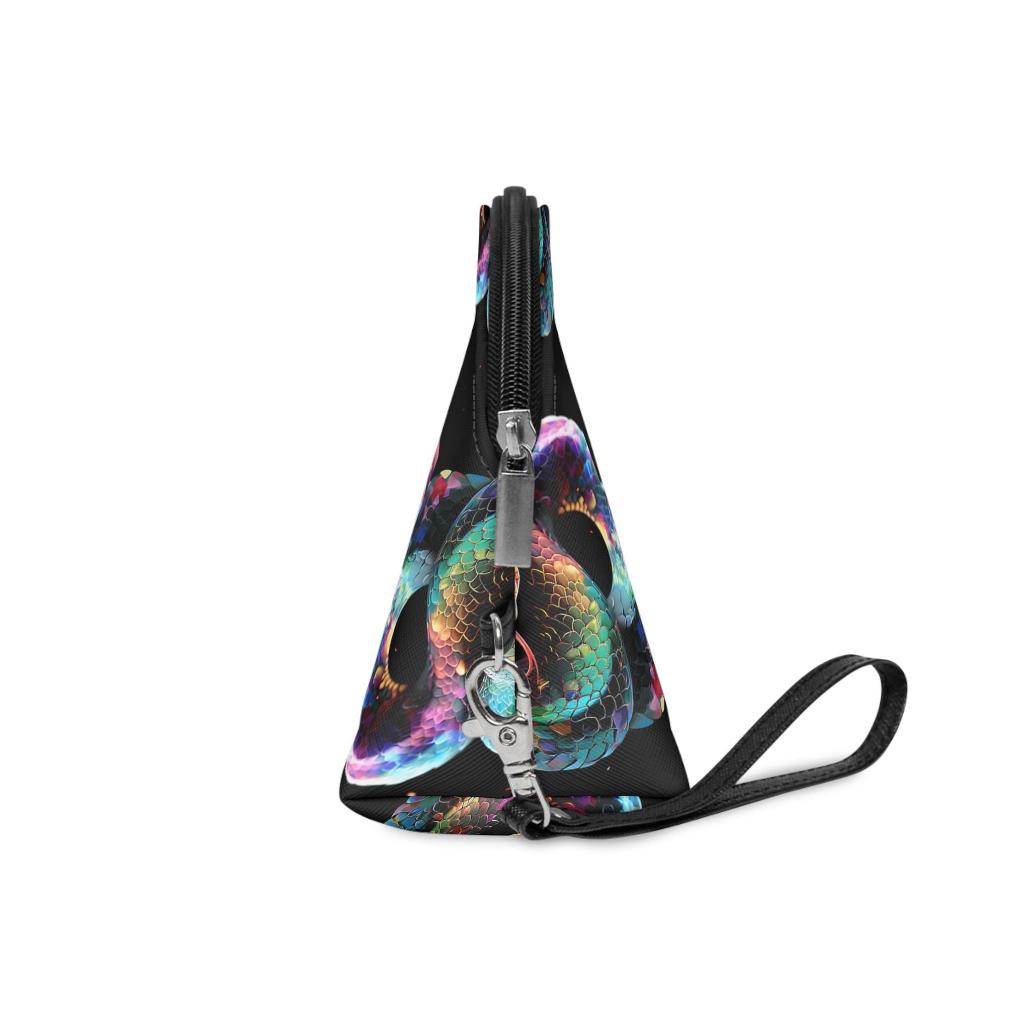 Brightly Colored Snake With Long Tongue Sticking Out Its Mouth Makeup Bag - Image 3