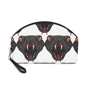 Angry Cobra Head Mascot Logo Design Makeup Bag