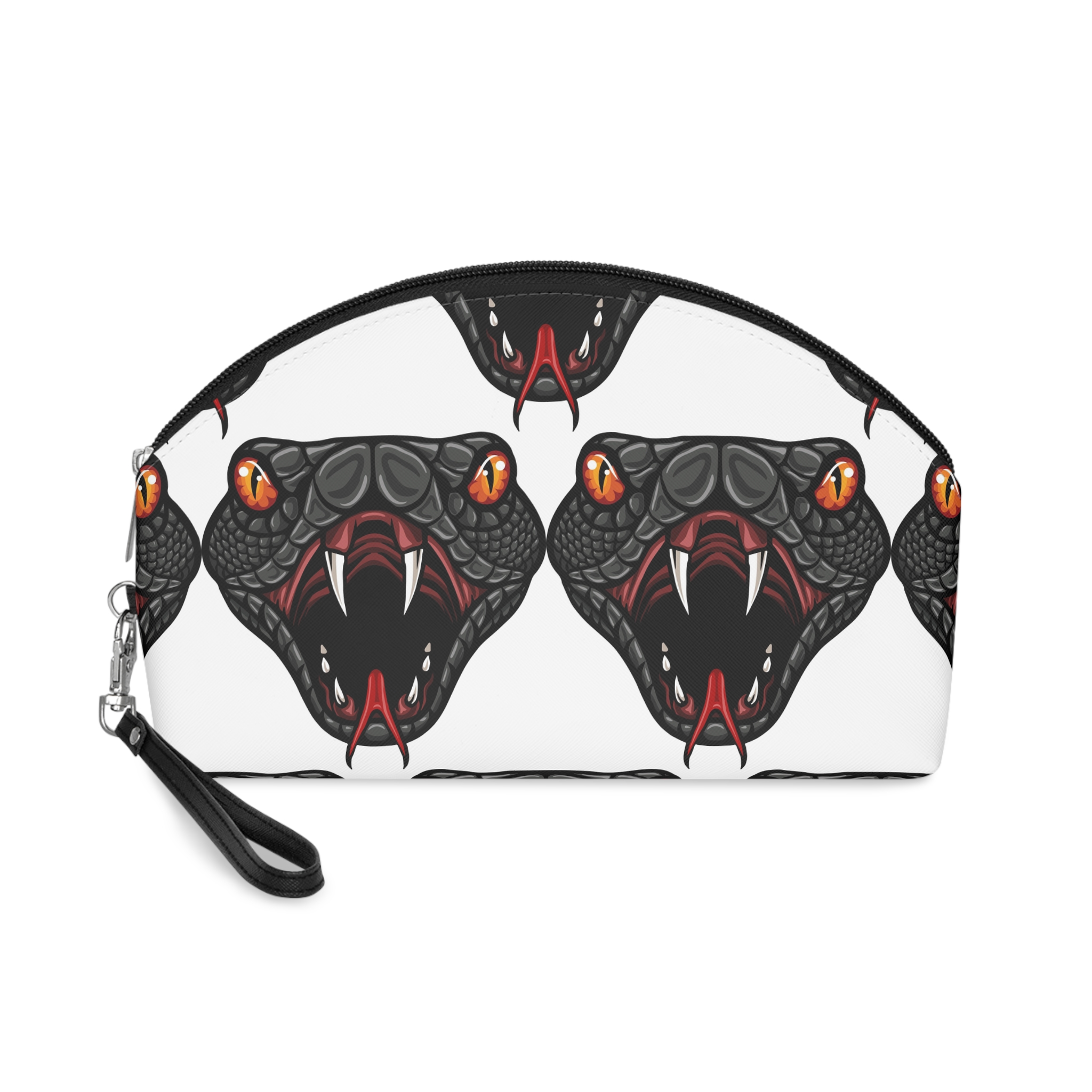 Angry Cobra Head Mascot Logo Design Makeup Bag