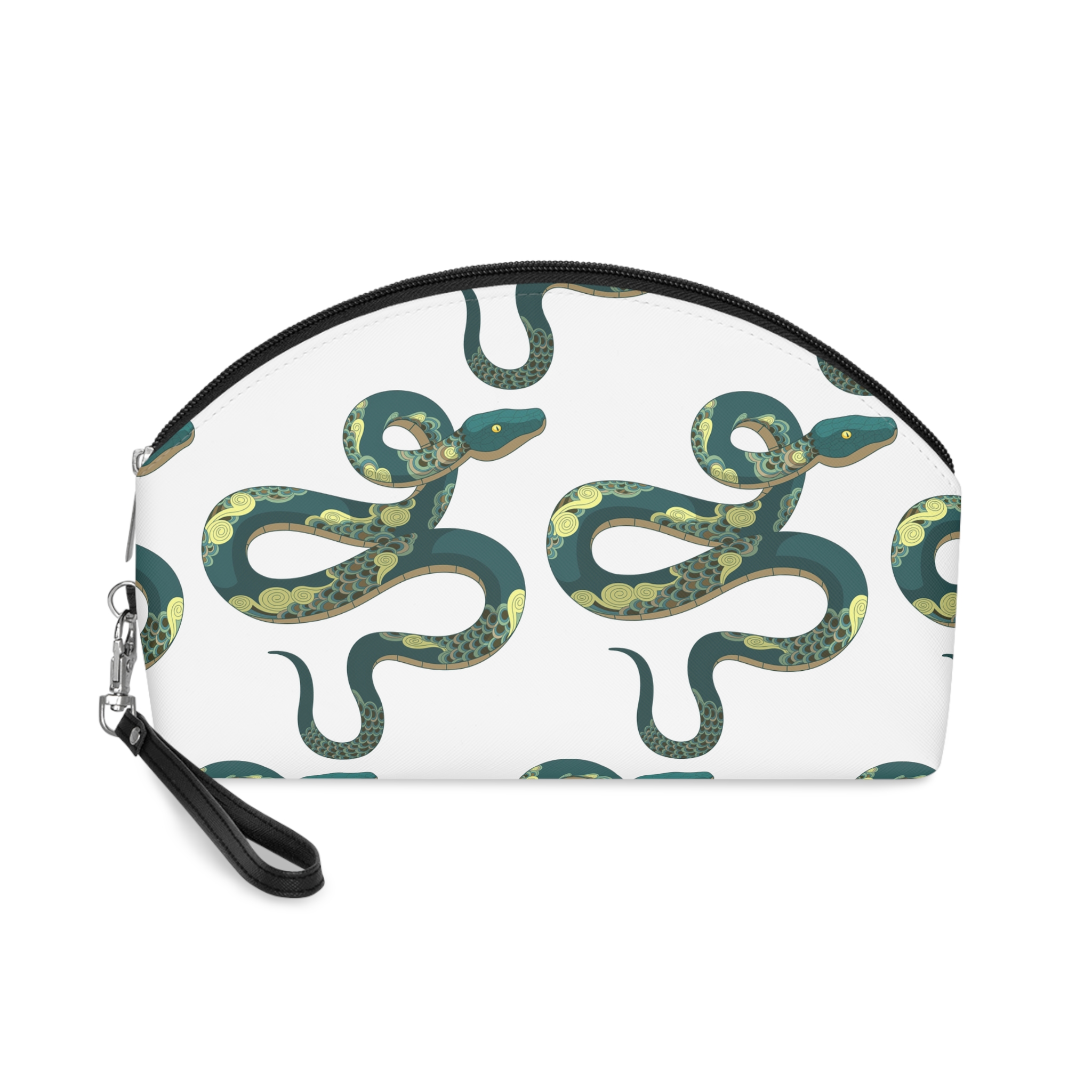 Ano Serpiente 2025 Elegante Serpiente Decorativa Patrones Espiral Makeup Bag