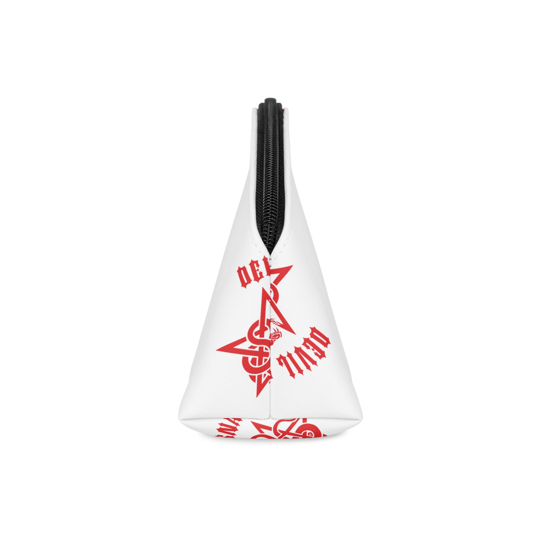 Black Red Sign That Says Devil Snake Makeup Bag - Image 4